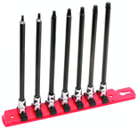 7 Piece - T10; T15; T20; T25; T27; T30; T40 - 6" OAL - 1/4" Drive Torx Bit Socket Set - All Tool & Supply