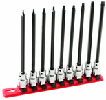 9 Piece - T8; T9; T10; T15; T20; T25; T27; T30; T40 - 6" OAL - 3/8" Drive Torx Bit Socket Set - All Tool & Supply