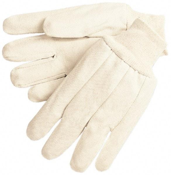 MCR Safety - Size L (9) Cotton Canvas General Protection Work Gloves - For General Purpose, Uncoated, Knit Wrist Cuff, Full Fingered, White, Paired - All Tool & Supply