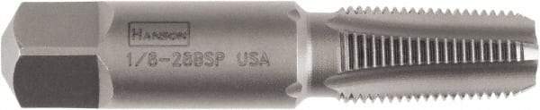 Irwin - 1/8-28" BSPT, 4 Flutes, Bright Finish, Carbon Steel British Standard Pipe Tap - Regular Hook - Exact Industrial Supply