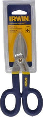 Irwin - 1-1/2" Length of Cut, Straight Pattern Tinner's Snip - 7" OAL, Vinyl Handle, 24 AWG Steel Capacity - All Tool & Supply