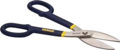 Irwin - 2-3/4" Length of Cut, Straight Pattern Tinner's Snip - 12-3/4" OAL, Vinyl Handle, 20 AWG Steel Capacity - All Tool & Supply