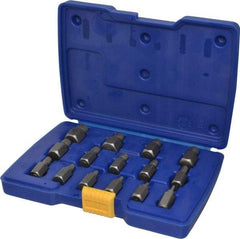 Irwin - 15 Piece Spiral Flute Screw Extractor Set - Screw Range 1/8 to 9/16" - All Tool & Supply