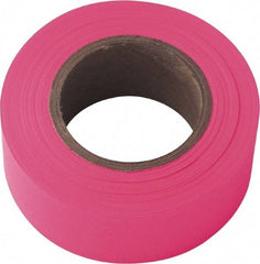 Irwin - 150' Long x 1-3/16" Wide Roll, Vinyl, Pink Flagging Tape - All Tool & Supply