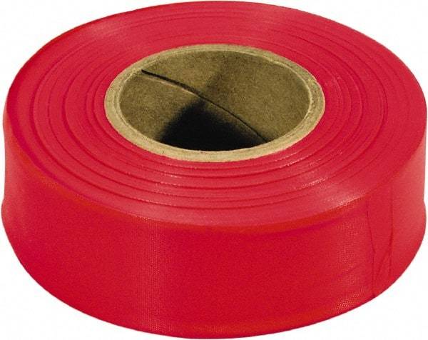 Irwin - 300' Long x 1-3/16" Wide Roll, Vinyl, Red Flagging Tape - All Tool & Supply