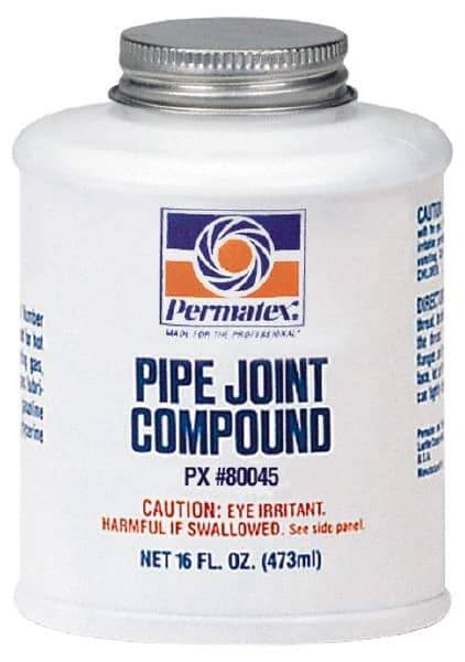 Permatex - 16 oz Brush Top Can Black Pipe Sealant - 400°F Max Working Temp, Seals & Secures Metal Fittings - All Tool & Supply