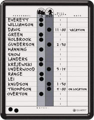 Quartet - 14" High x 11" Wide Magnetic Dry Erase In/Out - Porcelain, Includes Water-Soluble Ink Marker, Magnetic In/Out Circles, Magnetic Name Strips, Self-Stick Vinyl Letters & Wet-Erase Magnetic Remark Strips - All Tool & Supply