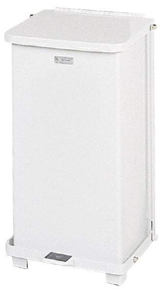 Rubbermaid - 12 Gal Square Unlabeled Trash Can - 23" High x 12" Long x 12" Wide, White, Steel - All Tool & Supply