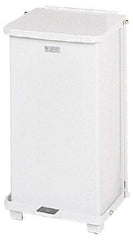 Rubbermaid - 12 Gal Square Unlabeled Trash Can - 23" High x 12" Long x 12" Wide, White, Steel - All Tool & Supply