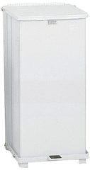 Rubbermaid - 24 Gal Square Unlabeled Trash Can - 30" High x 15" Long x 15" Wide, White, Steel - All Tool & Supply