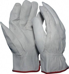 MCR Safety - Size S (7) Grain Goatskin General Protection Work Gloves - For Work & Driver, Uncoated, Slip-On Cuff, Full Fingered, White, Paired - All Tool & Supply