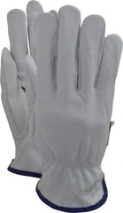 MCR Safety - Size XL (10) Grain Goatskin General Protection Work Gloves - For Work & Driver, Uncoated, Slip-On Cuff, Full Fingered, White, Paired - All Tool & Supply