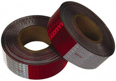 NMC - 50 Yard x 2 Inch Polyester Safety Tape - Red and White, Solid Color, Adhesive Back - All Tool & Supply