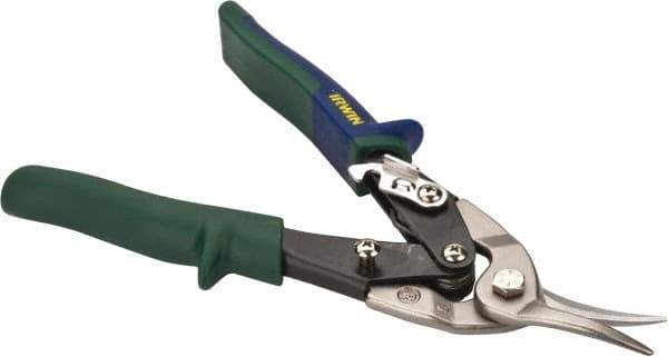 Irwin - 1-5/16" Length of Cut, Right Pattern Aviation Snip - 10" OAL, ProTouch Handle, 18 AWG Steel Capacity - All Tool & Supply