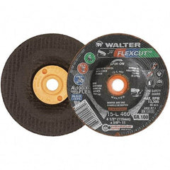 WALTER Surface Technologies - 4-1/2" Diam x 5/8" Hole, 100 Grit Surface Grinding Wheel - Aluminum Oxide, Fine Grade, 13,300 Max RPM - All Tool & Supply