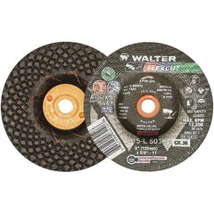 WALTER Surface Technologies - 5" Diam x 5/8" Hole, 36 Grit Surface Grinding Wheel - Aluminum Oxide, Very Coarse Grade, 12,200 Max RPM - All Tool & Supply