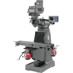 Jet - 9" Table Width x 49" Table Length, Variable Speed Pulley Control, 3 Phase Knee Milling Machine - R8 Spindle Taper, 3 hp - All Tool & Supply