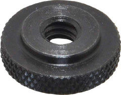 Gibraltar - 1/4-20" UNC Thread, Black Oxide Finish, Steel Round Knurled Check Nut - 7/32" Overall Height, 3/4" Head Diam, 1/2" Base Diam - All Tool & Supply