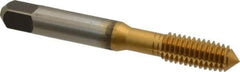 Hertel - 3/8-16 UNC H5 Thread Limit Plug Thread Forming Tap - High Speed Steel, TiN Finish, 2-15/16" OAL - All Tool & Supply