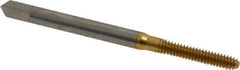 Hertel - #4-40 UNC H3 Thread Limit Bottoming Thread Forming Tap - High Speed Steel, TiN Finish, 1-7/8" OAL - All Tool & Supply