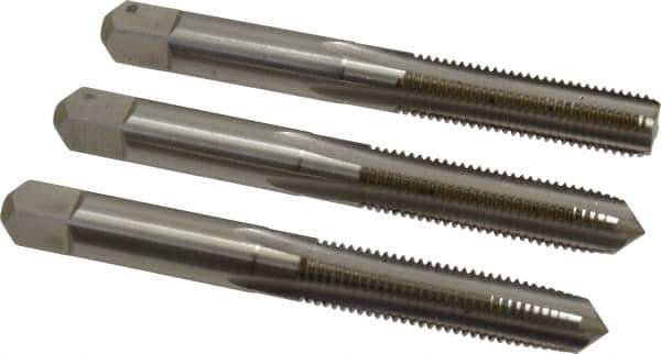 Hertel - 5/16-24 UNF, 4 Flute, Bottoming, Plug & Taper, Bright Finish, High Speed Steel Tap Set - 2-23/32" OAL, 2B/3B Class of Fit - All Tool & Supply