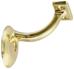 National Mfg. - 250 Lb Capacity, Bright Brass Coated, Handrail Bracket - 2-1/4" Long, 3" High, 3" Wide - All Tool & Supply