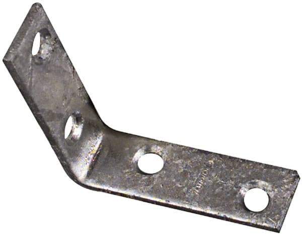 National Mfg. - 2-1/2" Long x 5/8" Wide, Steel, Corner Brace - Hot-Dipped Galvanized - All Tool & Supply