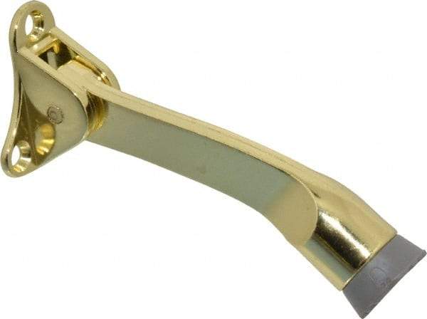 National Mfg. - 4" Projection Kickdown Door Stop - Door Mount, Brass Finish - All Tool & Supply