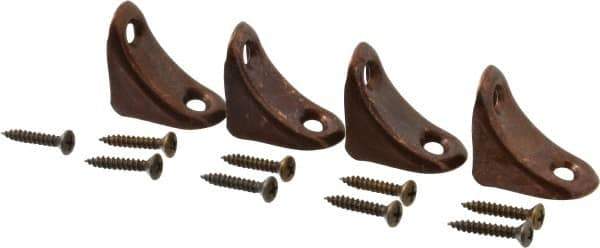 National Mfg. - 1-3/8" Long x 3/4" Wide, Steel, Chair Leg Brace - Antique Bronze Coated - All Tool & Supply