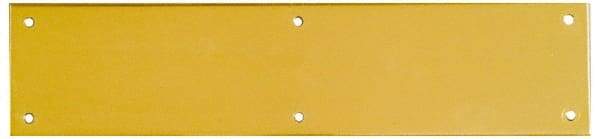 National Mfg. - 3-1/2" Wide x 15" OAL Solid Brass Push Plate - Solid Steel Finish - All Tool & Supply