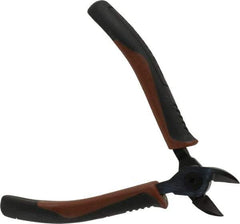 Paramount - 5" OAL, 5/64" Capacity, Semi-Flush Diagonal Cutter - 5/8" Jaw Length, Tapered Head, Plastic Dipped Handle - All Tool & Supply