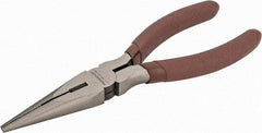 Paramount - 6" OAL, 2-5/64" Jaw Length x 3/4" Jaw Width, Long Nose Side Cutting Pliers - Serrated Jaw, Standard Head, Plastic Dipped Handles - All Tool & Supply