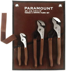 Paramount - 3 Piece Tongue & Groove Plier Set - Comes in Canvas Roll - All Tool & Supply