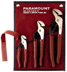 Paramount - 3 Piece Tongue & Groove Plier Set - Comes in Canvas Roll - All Tool & Supply