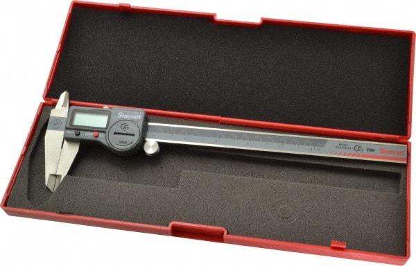 Starrett - 0 to 200mm Range, 0.01mm Resolution, IP67 Electronic Caliper - Stainless Steel with 1-7/8" Stainless Steel Jaws, 0.0015" Accuracy, Serial Output - All Tool & Supply