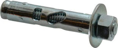 Powers Fasteners - 5/8" Diam, 5/8" Drill, 3" OAL, Sleeve Concrete Anchor - 1018 Steel, Hex Nut Head, Hex Drive - All Tool & Supply