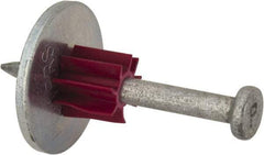 Powers Fasteners - 0.145" Shank Diam, 7/8" Washer Diam, Grade 1062 Steel Powder Actuated Drive Pin with Washer - 0.3" Head Diam, 1-1/2" Shank Length - All Tool & Supply