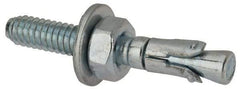 Powers Fasteners - 1/4" Diam, 1/4" Drill, 1-3/4" OAL, Wedge Expansion Concrete Anchor - 1018 Steel, Zinc-Plated Finish, Hex Nut Head, Hex Drive, 3/4" Thread Length - All Tool & Supply