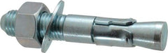 Powers Fasteners - 1" Diam, 1" Drill, 6" OAL, 1" Min Embedment Wedge Expansion Concrete Anchor - 1018 Steel, Zinc-Plated Finish, Hex Nut Head, Hex Drive, 2-3/8" Thread Length - All Tool & Supply