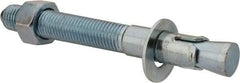 Powers Fasteners - 1" Diam, 1" Drill, 9" OAL, 2" Min Embedment Wedge Expansion Concrete Anchor - 1018 Steel, Zinc-Plated Finish, Hex Nut Head, Hex Drive, 5-3/8" Thread Length - All Tool & Supply