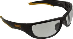 DeWALT - Clear Lenses, Framed Safety Glasses - Scratch Resistant, Black/Yellow Nylon/Rubber Frame, Size Universal, Wrap Around - All Tool & Supply