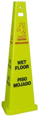 NMC - Caution - Wet Floor, 40" High, Plastic Floor Sign - English/Spanish, Cone, Red & Black on Yellow, For Restroom, Janitorial & Housekeeping - All Tool & Supply