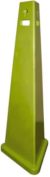 NMC - Blank - No Legend, 40" High, Plastic Floor Sign - Cone, Yellow, For Accident Prevention - All Tool & Supply