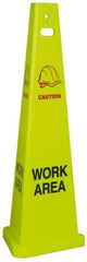 NMC - Caution - Work Area, 40" High, Plastic Floor Sign - Cone, Red & Black on Yellow, For Accident Prevention - All Tool & Supply