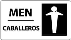 NMC - "Men", 10" Long x 18" Wide, Rigid Plastic Safety Sign - Rectangle, 0.05" Thick, Use for Restroom, Janitorial & Housekeeping - All Tool & Supply