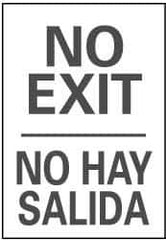 NMC - No Exit, Pressure Sensitive Vinyl Exit Sign - 14" Wide x 20" High, English/Spanish - All Tool & Supply