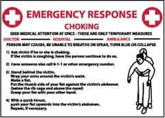 NMC - "Emergency Response - Choking", 10" Long x 14" Wide, Rigid Plastic Safety Sign - Rectangle, 0.05" Thick, Use for First Aid - All Tool & Supply