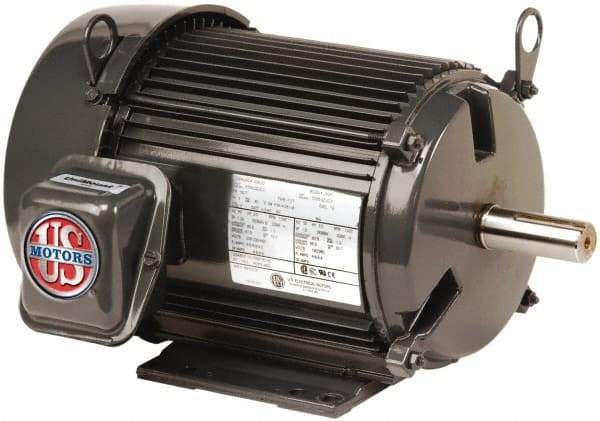 US Motors - 2 Max hp, 1,725 Max RPM, Three Polyphase Electric AC DC Motor - 208-230/460 V Input, Single Phase, 56HZ Frame, 5/8" Shaft Diam, Rigid Mount, TEFC Enclosure - All Tool & Supply