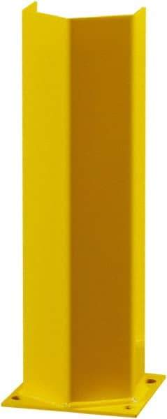 Hallowell - 24" High, Yellow Steel Post Protector - 7" Wide x 7" Long Mounting Plate, 16 Lb - All Tool & Supply