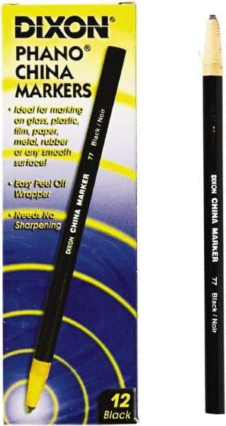 DIXON - Black China Marker - Soft Crayon Tip, Wax - All Tool & Supply